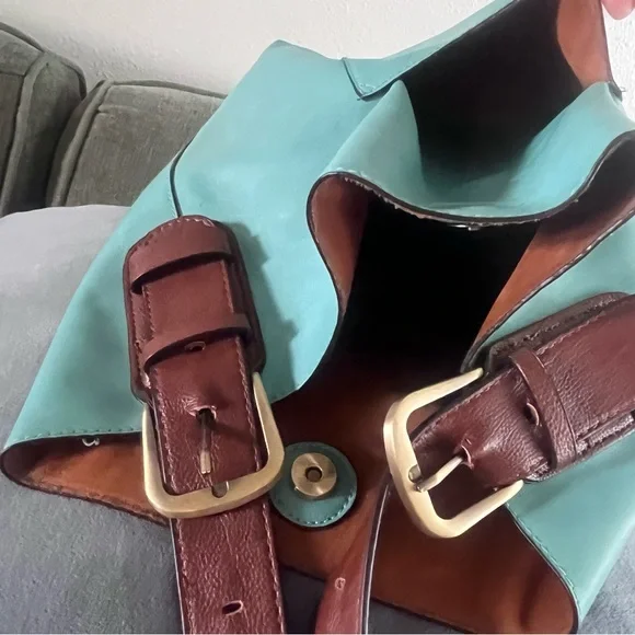 Joy Susan turquoise hobo tote - Picture 8 of 8